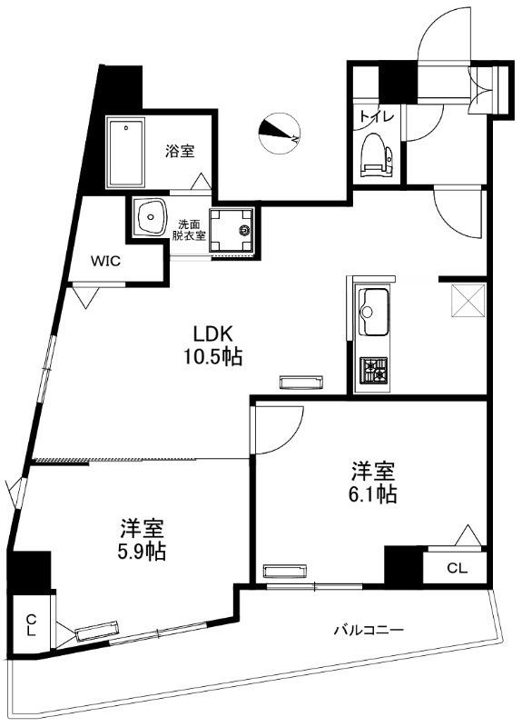 ルミナス西日暮里(2LDK/4階)の間取り写真