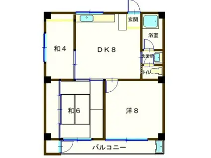 シャトーブラン(3DK/6階)の間取り写真