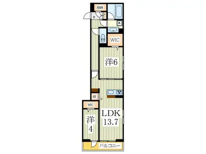 HANABUSA VII(2LDK/2階)の間取り写真