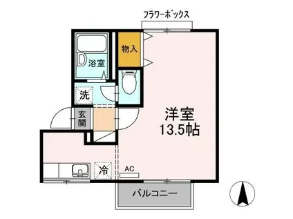 セジュール泉山(ワンルーム/1階)の間取り写真