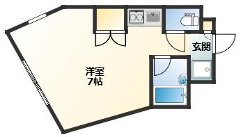 ファインハイム(ワンルーム/3階)の間取り写真