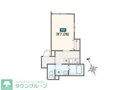 VERSE NISHIARAI(1K/1階)の間取り写真