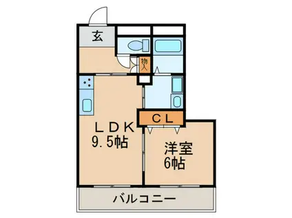 クレアール吹上(1LDK/2階)の間取り写真