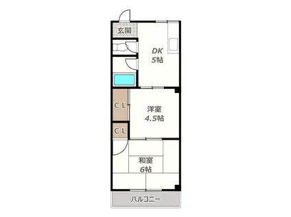 カーサビアンカ(2DK/5階)の間取り写真