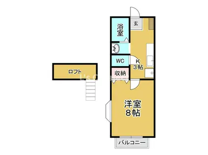 クレール成田(1K/1階)の間取り写真