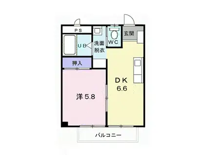 アクティヴハイツ(1DK/2階)の間取り写真