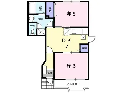 FAMILY II(2DK/1階)の間取り写真