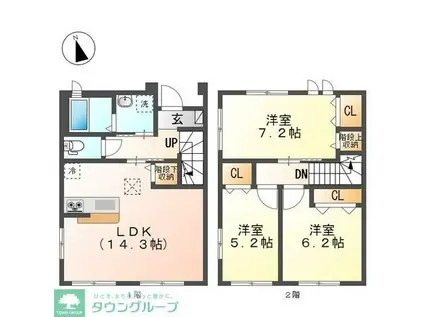 IVY COURT(3LDK/1階)の間取り写真