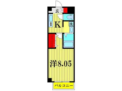 セナリオフォルム馬橋III(1K/1階)の間取り写真