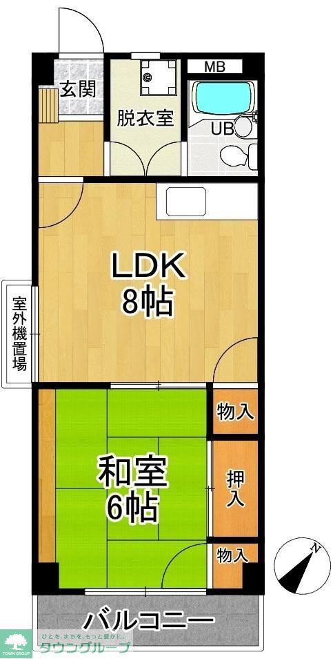 あおやぎビル(1LDK/2階)の間取り写真