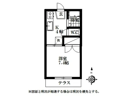 プレアデス(1K/1階)の間取り写真