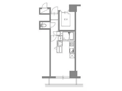 インプルーブ白金(1K/2階)の間取り写真
