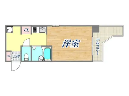 サンコート神戸(1K/4階)の間取り写真