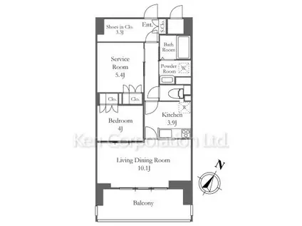 リーラ横浜川和町(1LDK/10階)の間取り写真