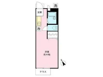 ハイツ井口II(ワンルーム/1階)の間取り写真