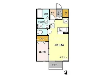 ディアコート(1LDK/1階)の間取り写真