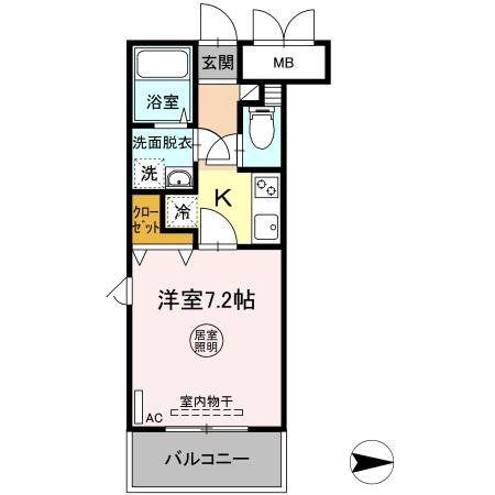 アスコット鉄砲町(1K/5階)の間取り写真