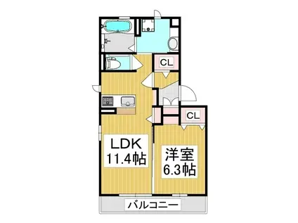 グラン・ラ・フォーレ(1LDK/3階)の間取り写真