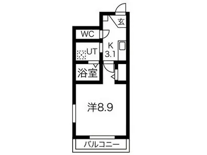 アイランドヴィレッジ本町A(1K/1階)の間取り写真
