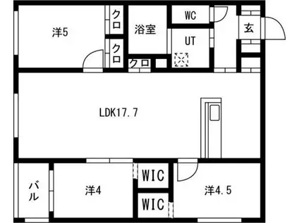 月寒西1-9MS(3LDK/3階)の間取り写真