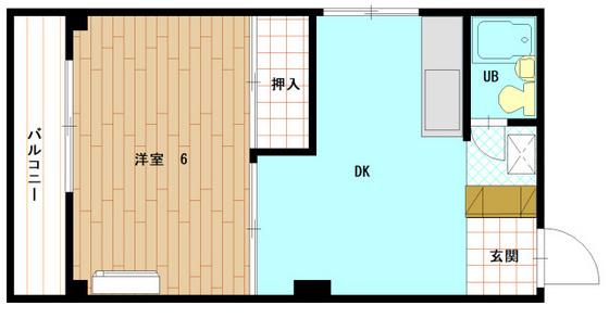 PALビル(1DK/4階)の間取り写真