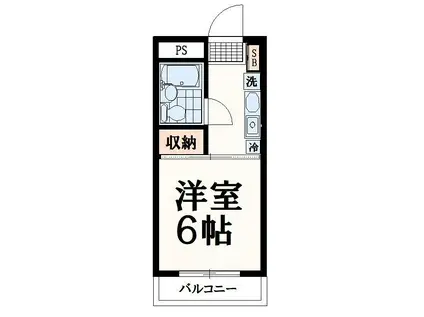 よしみハウジングビル(1K/4階)の間取り写真