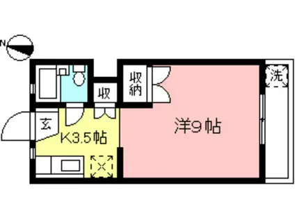 パルデンス和泉(1K/1階)の間取り写真