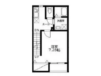 ウエストハイム七里(1K/2階)の間取り写真