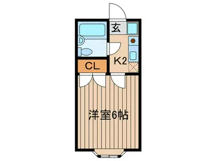 アーバンハイム成城I(1K/1階)の間取り写真