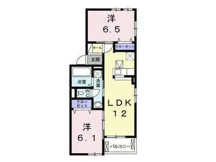 フィオーレ II(2LDK/1階)の間取り写真