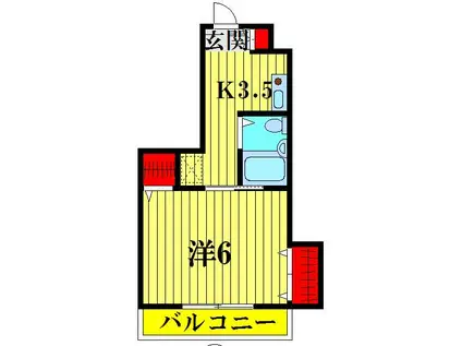 LESPACE(1K/3階)の間取り写真