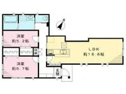 上大崎アパート(2LDK/1階)の間取り写真