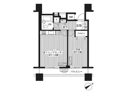 LOOP-M ループエム(1LDK/10階)の間取り写真