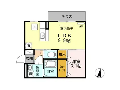 エテルナ リアン(1LDK/1階)の間取り写真