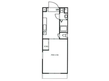 ツースリービル(1K/2階)の間取り写真