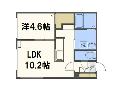 BUON LUOGO(1LDK/4階)の間取り写真