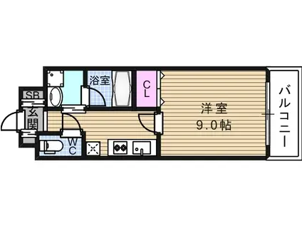 リバーライズ東小橋(1K/7階)の間取り写真