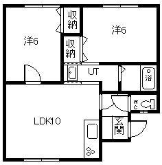 メリット611(2LDK/2階)の間取り写真