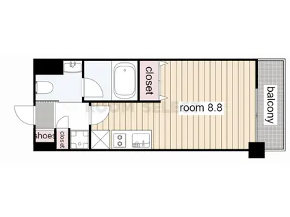 GLANZ(ワンルーム/2階)の間取り写真