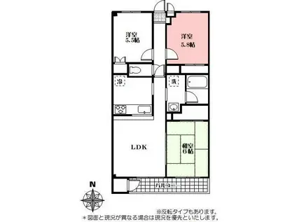 シャンボール(3LDK/1階)の間取り写真