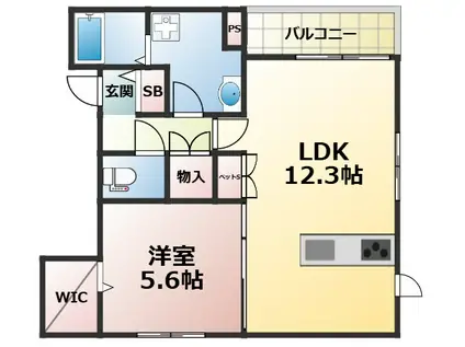 MAISON LIEN PREMIERE MIDORIBASHI(1LDK/3階)の間取り写真