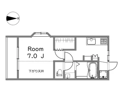 TACT(1K/2階)の間取り写真