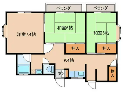 高橋アパート(3K/2階)の間取り写真