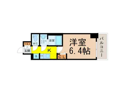 ファステート東別院シュプール(1K/8階)の間取り写真