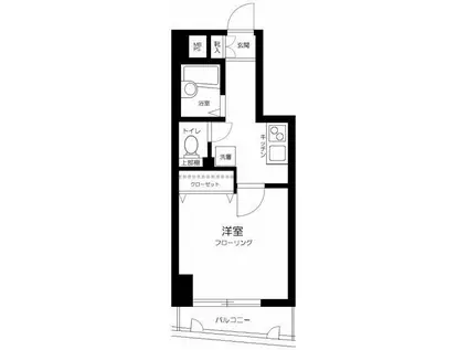 ヴェルステージ神田(1K/6階)の間取り写真