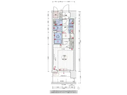 エステムコート四天王寺夕陽丘II(1K/9階)の間取り写真