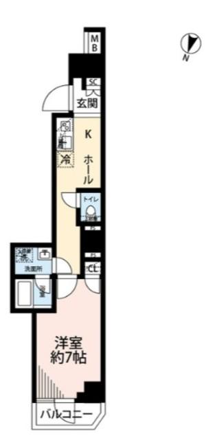 プレール・ドゥーク池上II(1K/5階)の間取り写真
