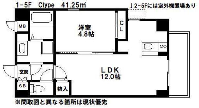 ロジュマンエスト(1LDK/1階)の間取り写真