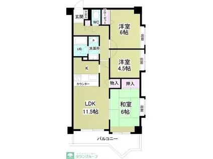 インシュランスビル12(3LDK/3階)の間取り写真
