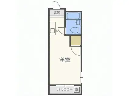 フォンテーヌ笹丘(ワンルーム/2階)の間取り写真